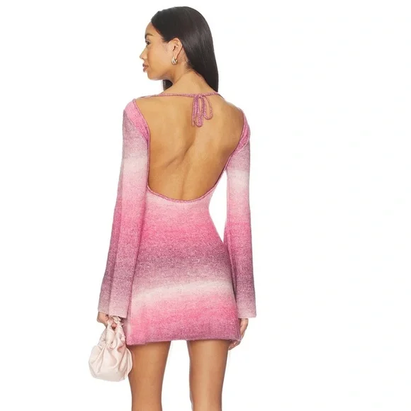 NWOT Lovers and Friends Julie Ombre Sequin Mini Dress in Pink Ombre - Picture 2 of 9